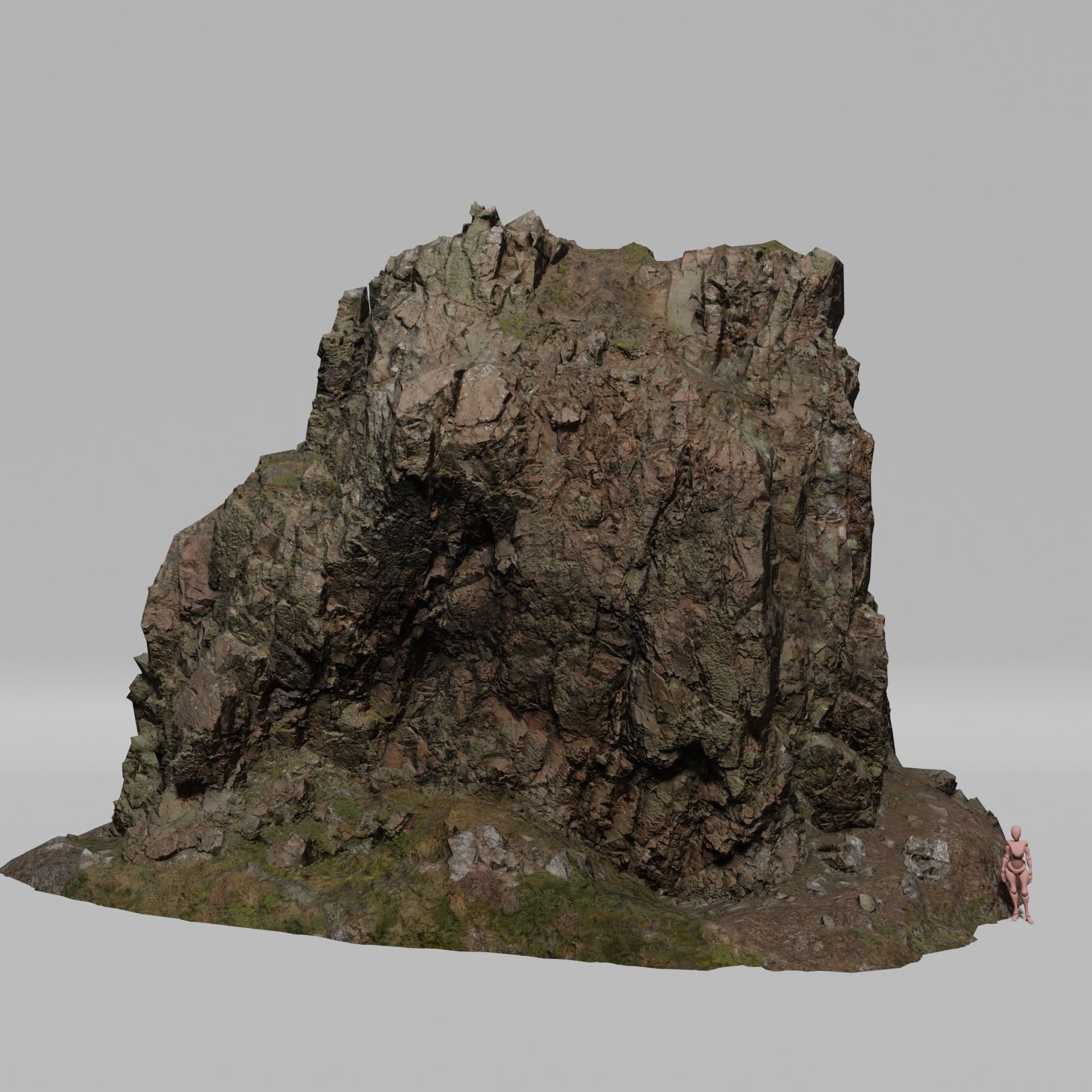 Massive Cliff Low-poly 3D model_2