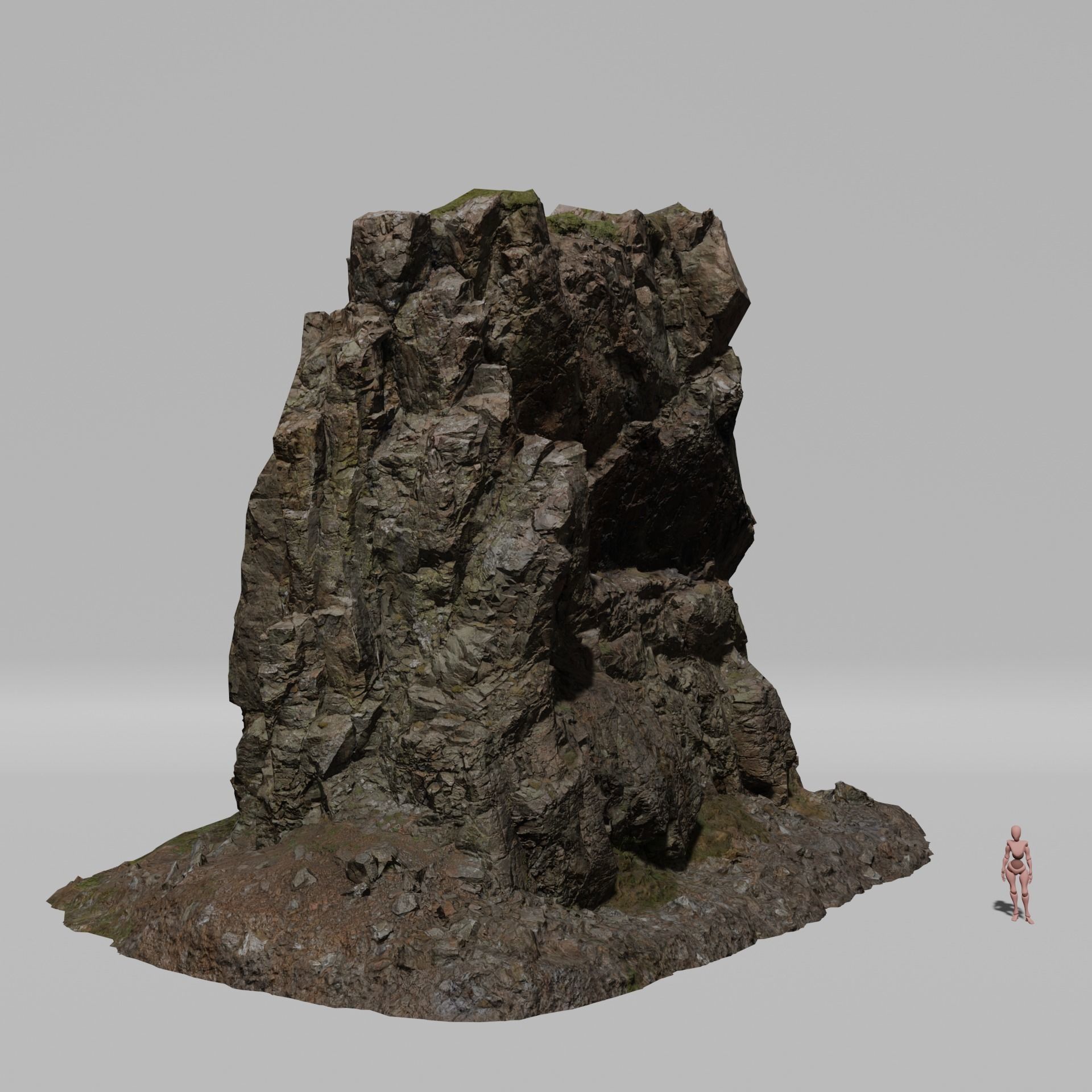 Massive Cliff Low-poly 3D model_1