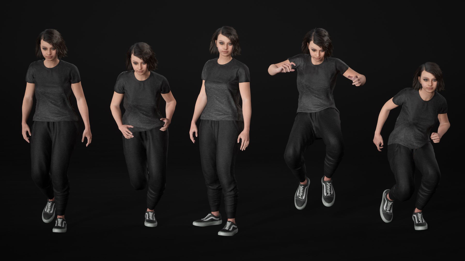 Woman - Sport Outfit 3 - Modular - Rigged Low-poly 3D model_19