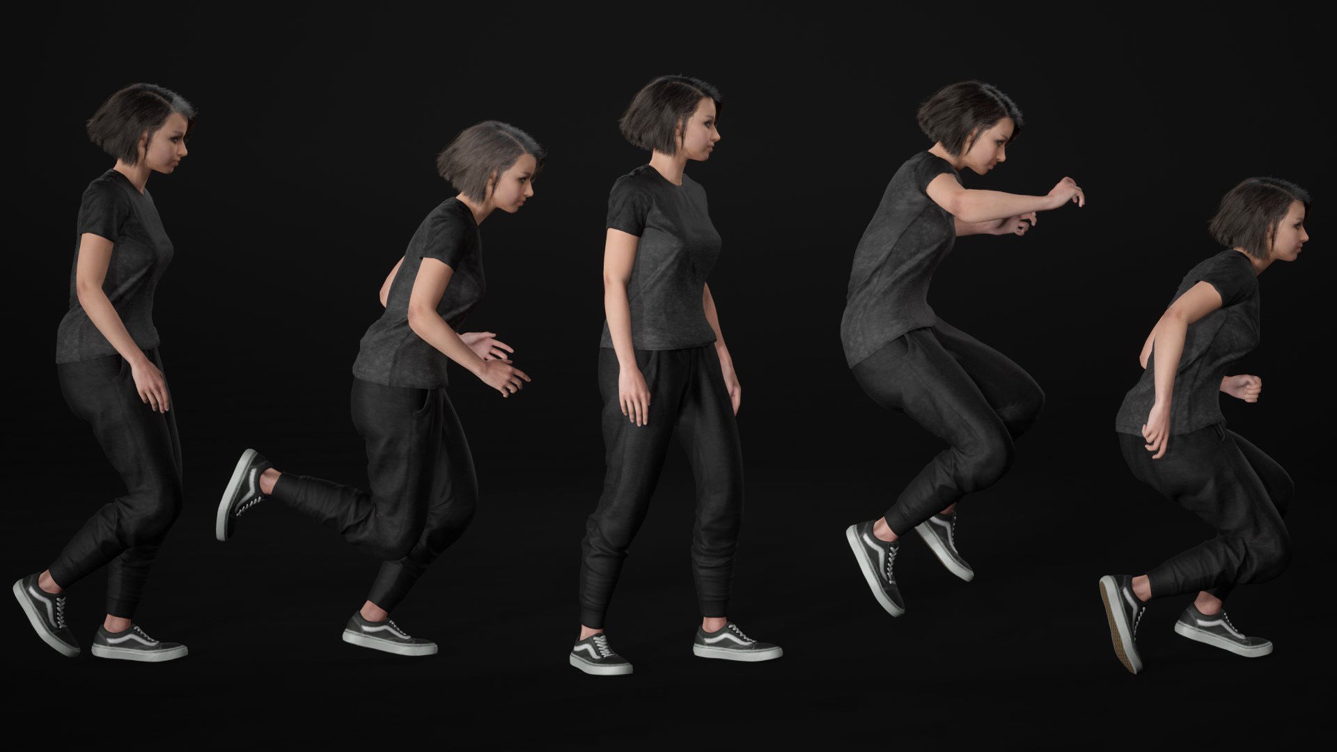 Woman - Sport Outfit 3 - Modular - Rigged Low-poly 3D model_20