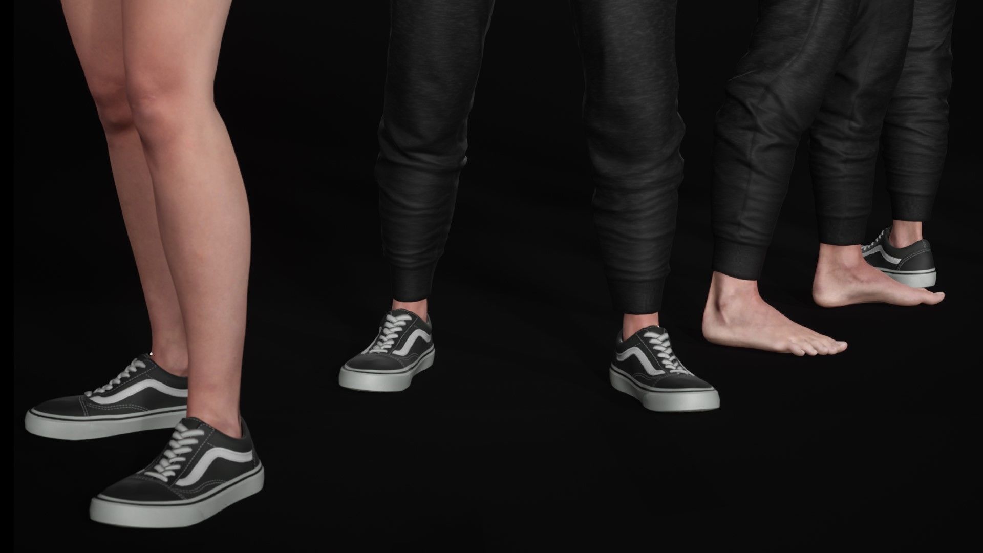 Woman - Sport Outfit 3 - Modular - Rigged Low-poly 3D model_24