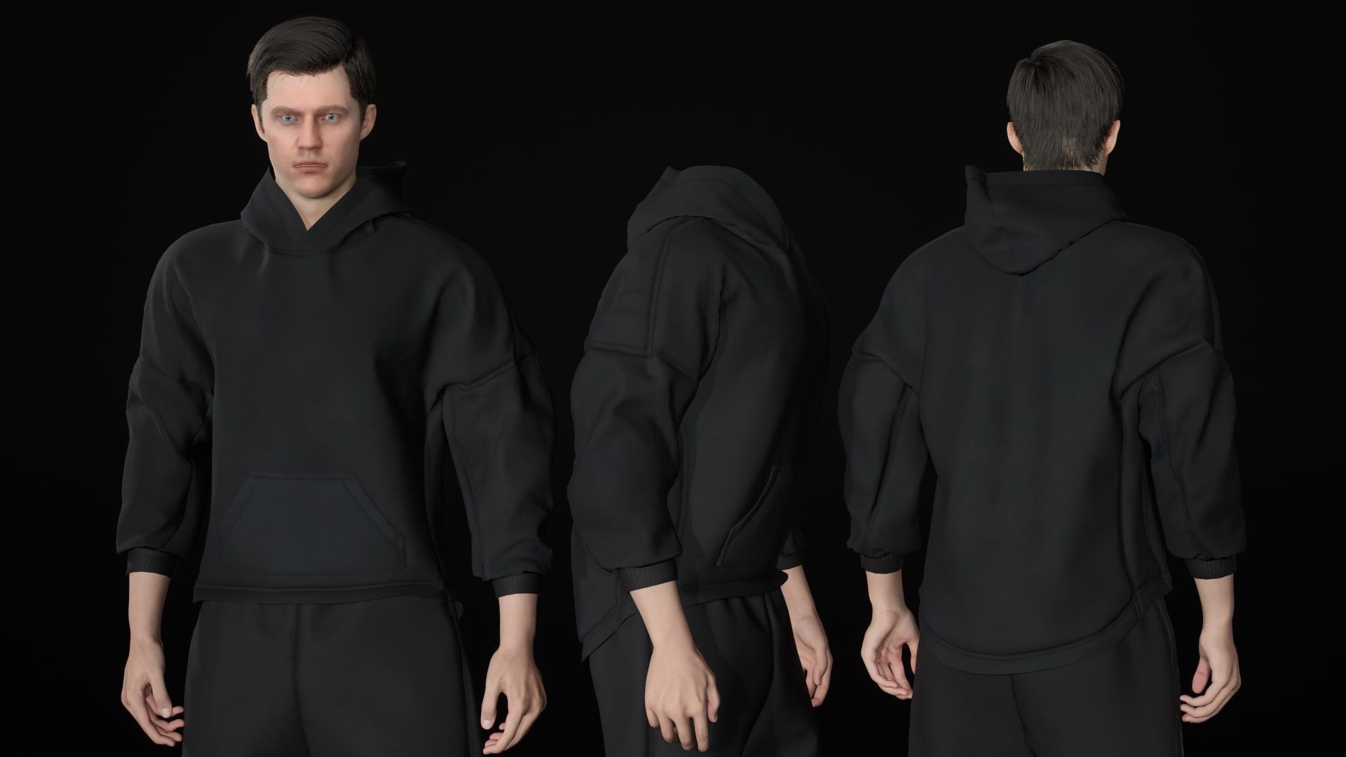 Man - Sport Outfit 3 - Modular - Rigged Low-poly 3D model_22
