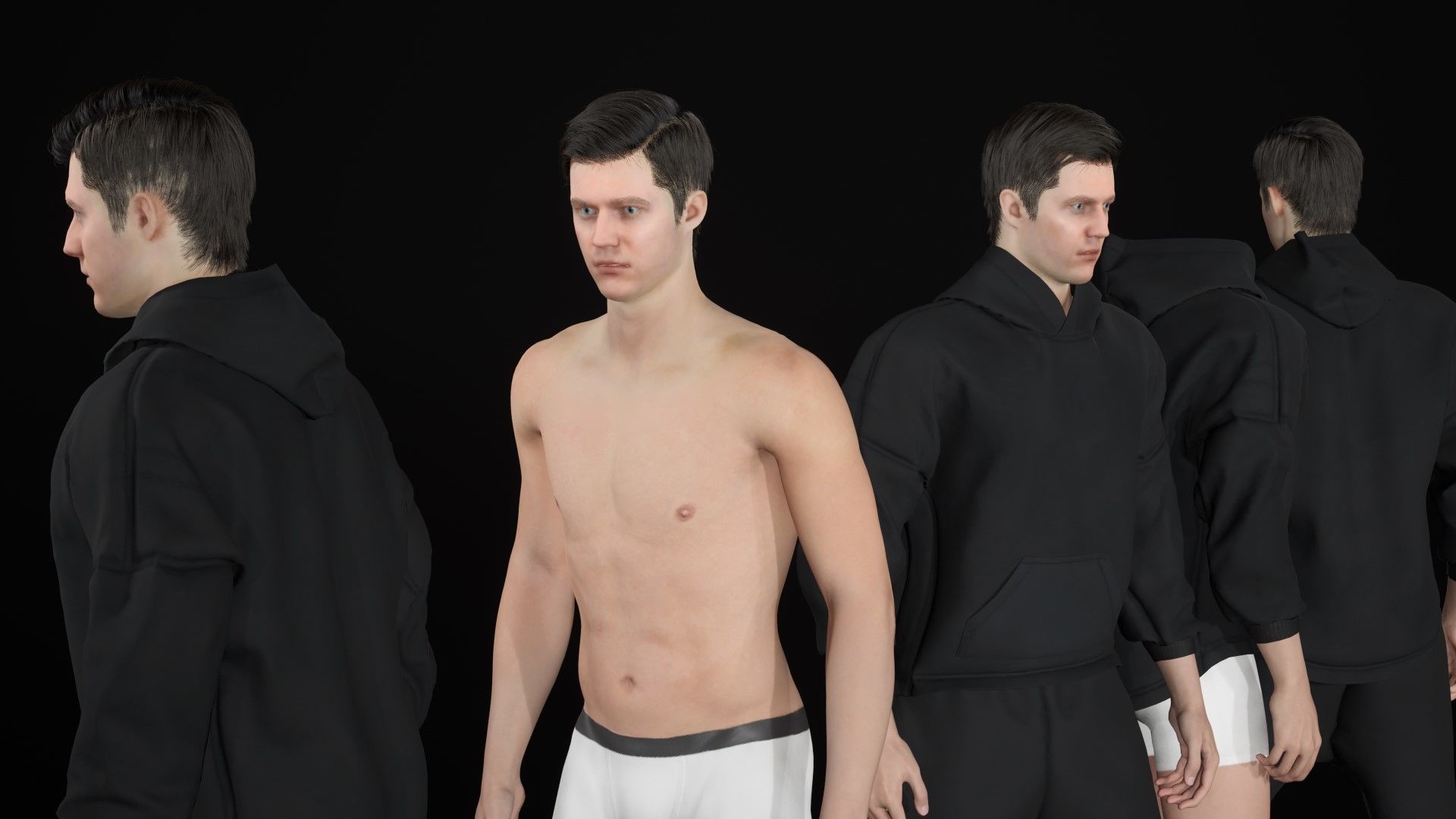 Man - Sport Outfit 3 - Modular - Rigged Low-poly 3D model_24