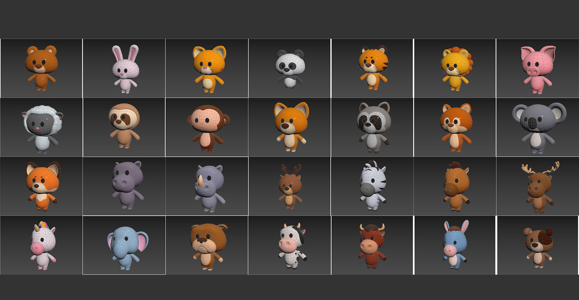 Pack008 Cartoon Animal Pack 1 3D model_30