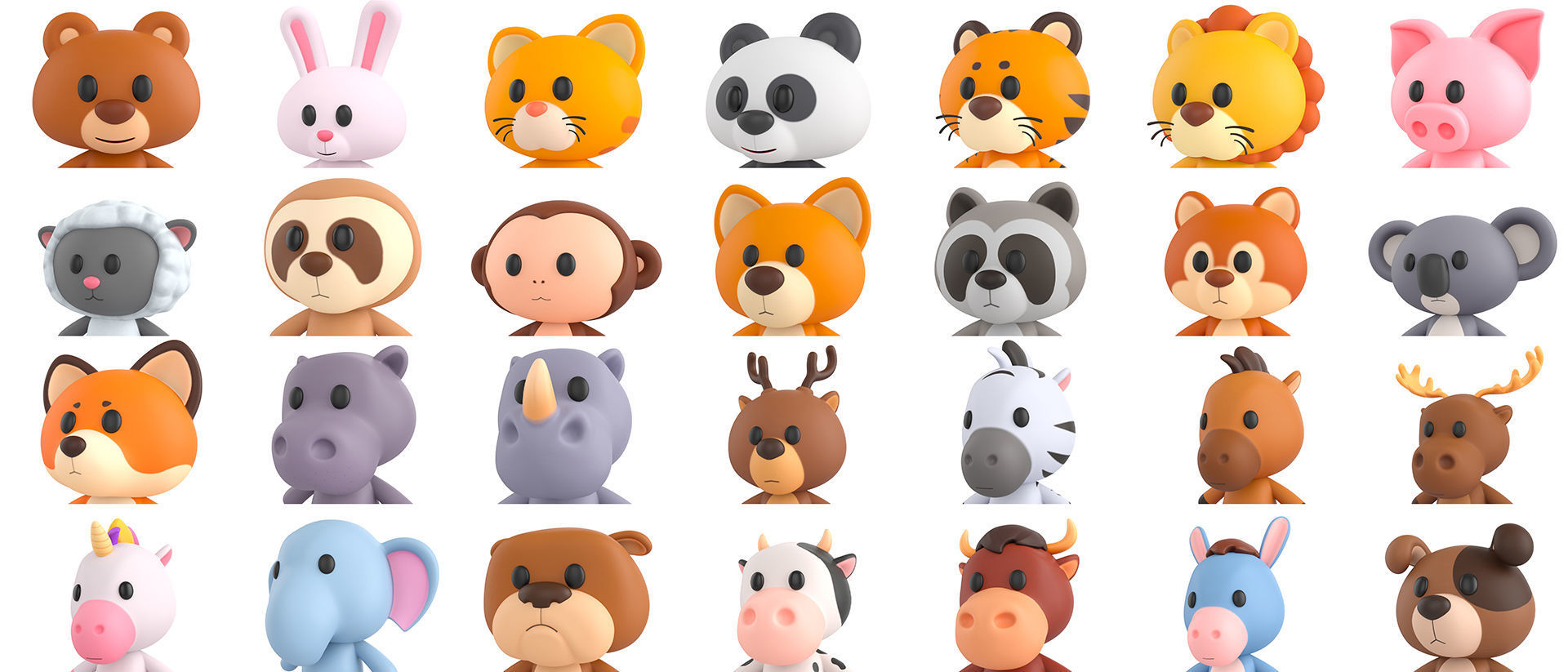 Pack008 Cartoon Animal Pack 1 3D model_29