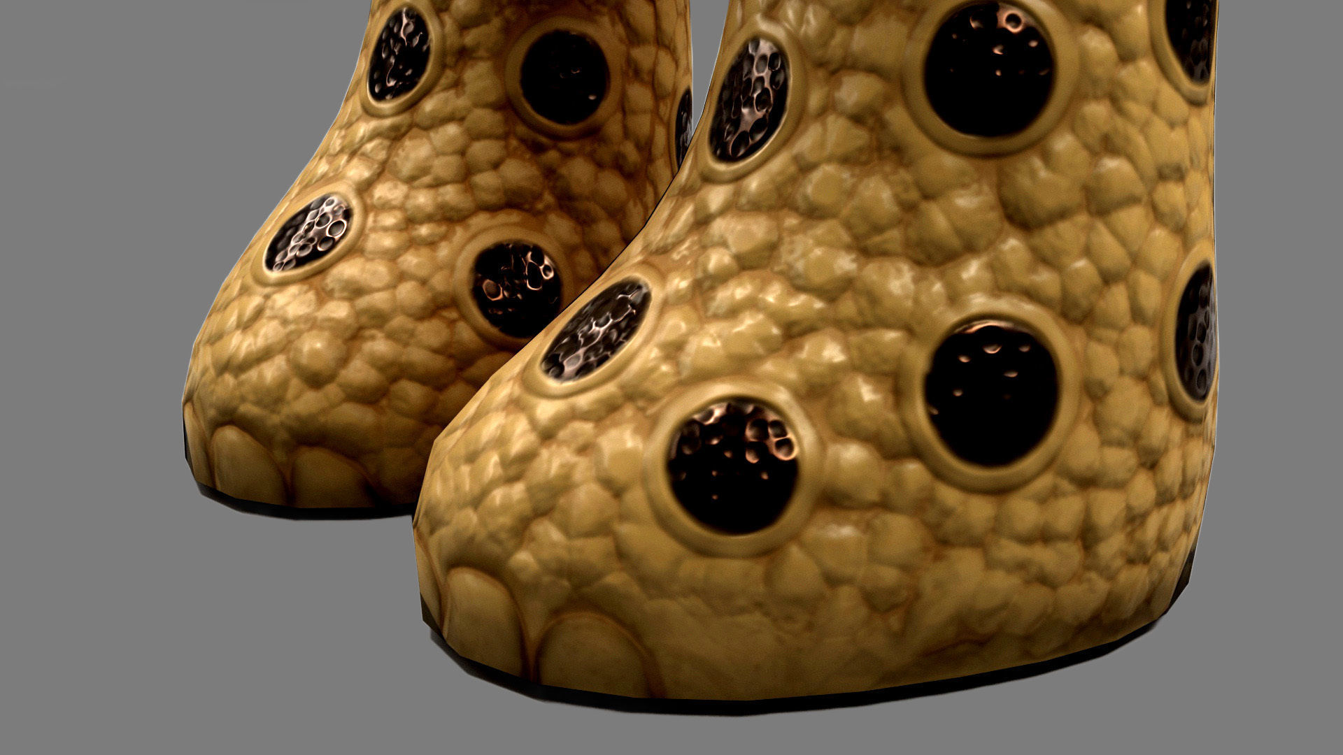 Benin Carved Leopards Low-poly 3D model_4