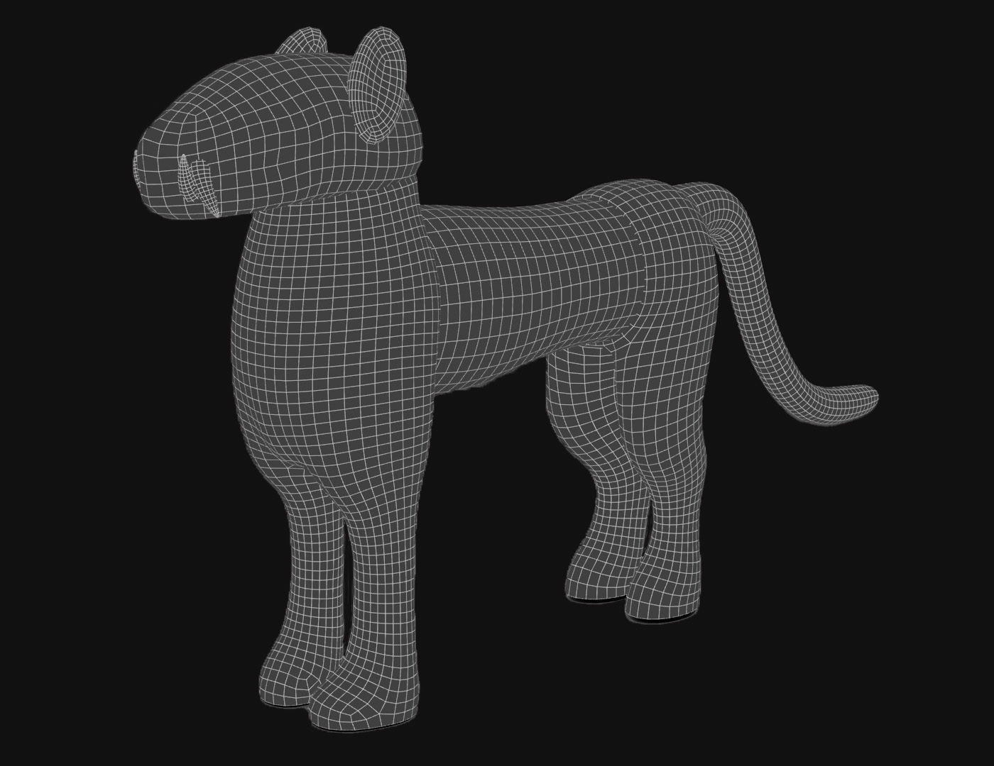 Benin Carved Leopards Low-poly 3D model_6