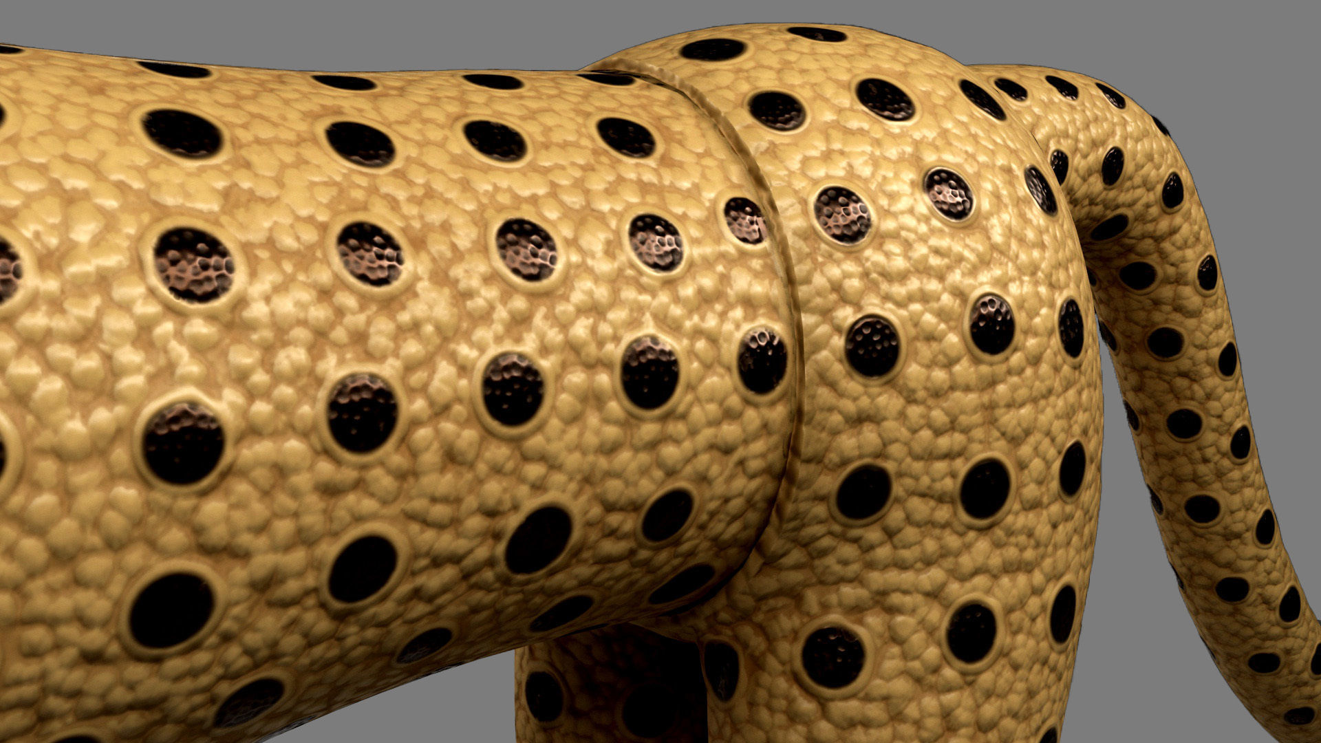 Benin Carved Leopards Low-poly 3D model_3