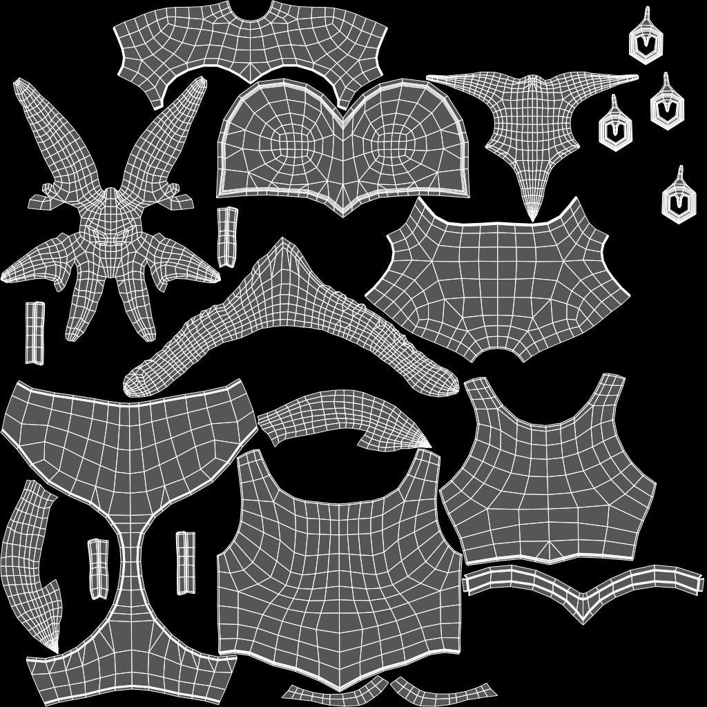 Breast Armor Octopus Viking Style gazukull female game and film Low-poly 3D model_7