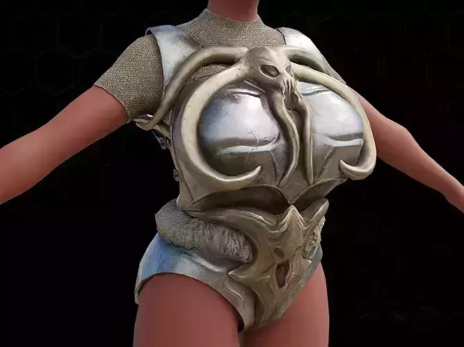 Breast Armor Octopus Viking Style gazukull female game and film Low-poly 3D model Breast Armor Octopus Viking Style gazukull female game and film Low-poly 3D model
