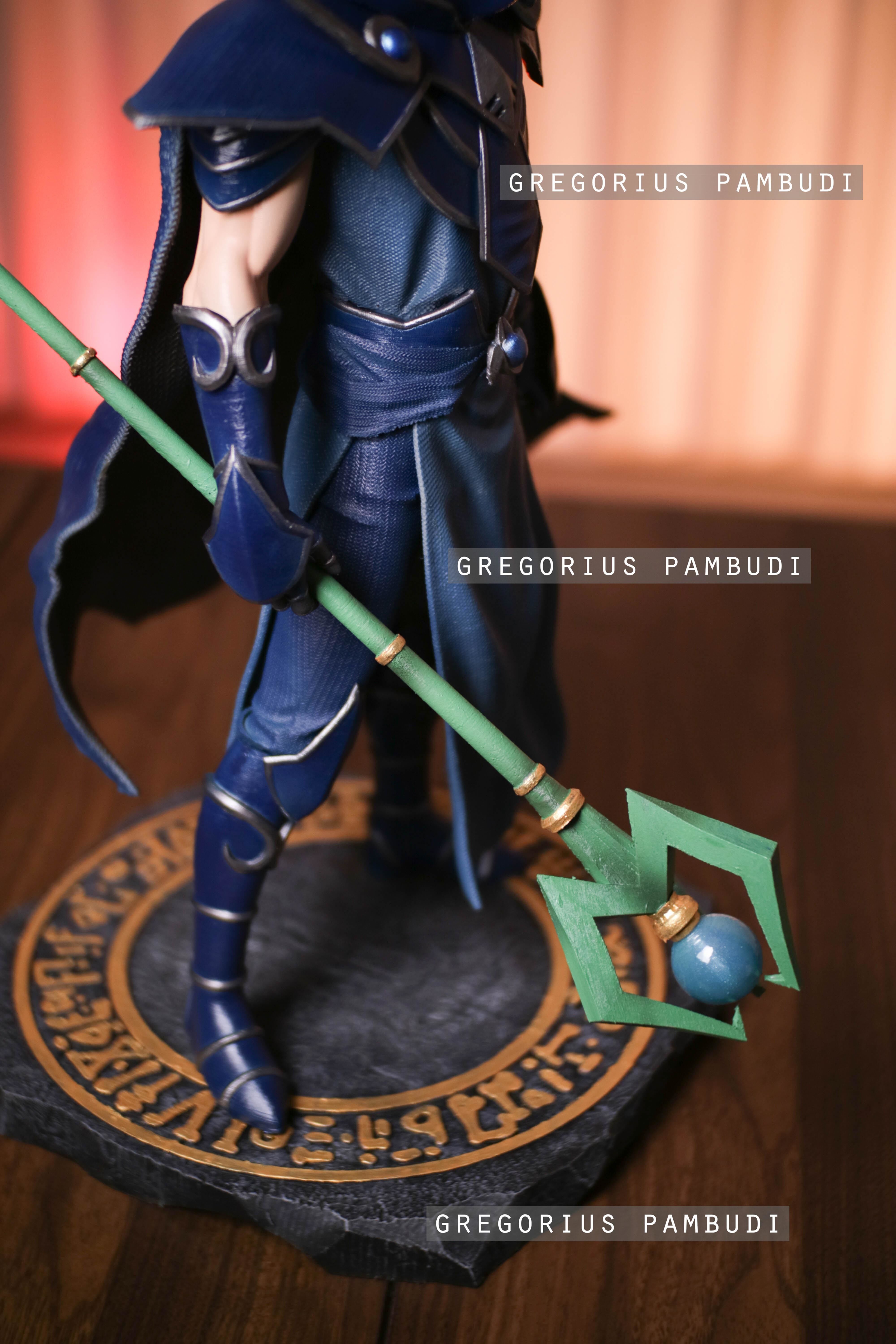 Yu-Gi-Oh Sorcerer of Dark Magic Fan Art Statue 3d Printable 3D print model_14