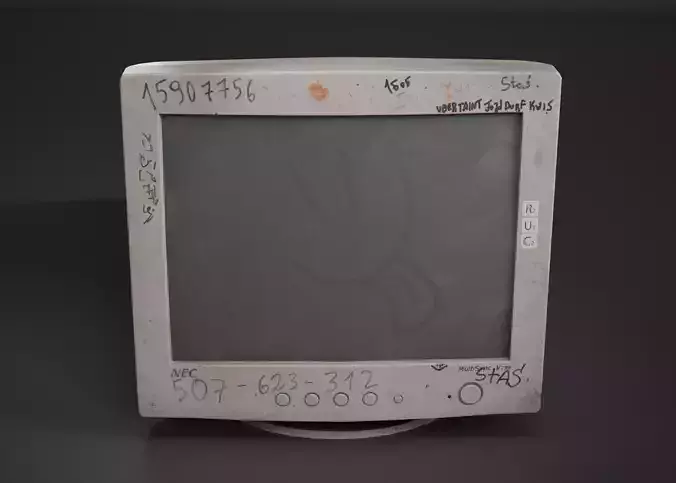 Old Monitor Low-poly 3D model