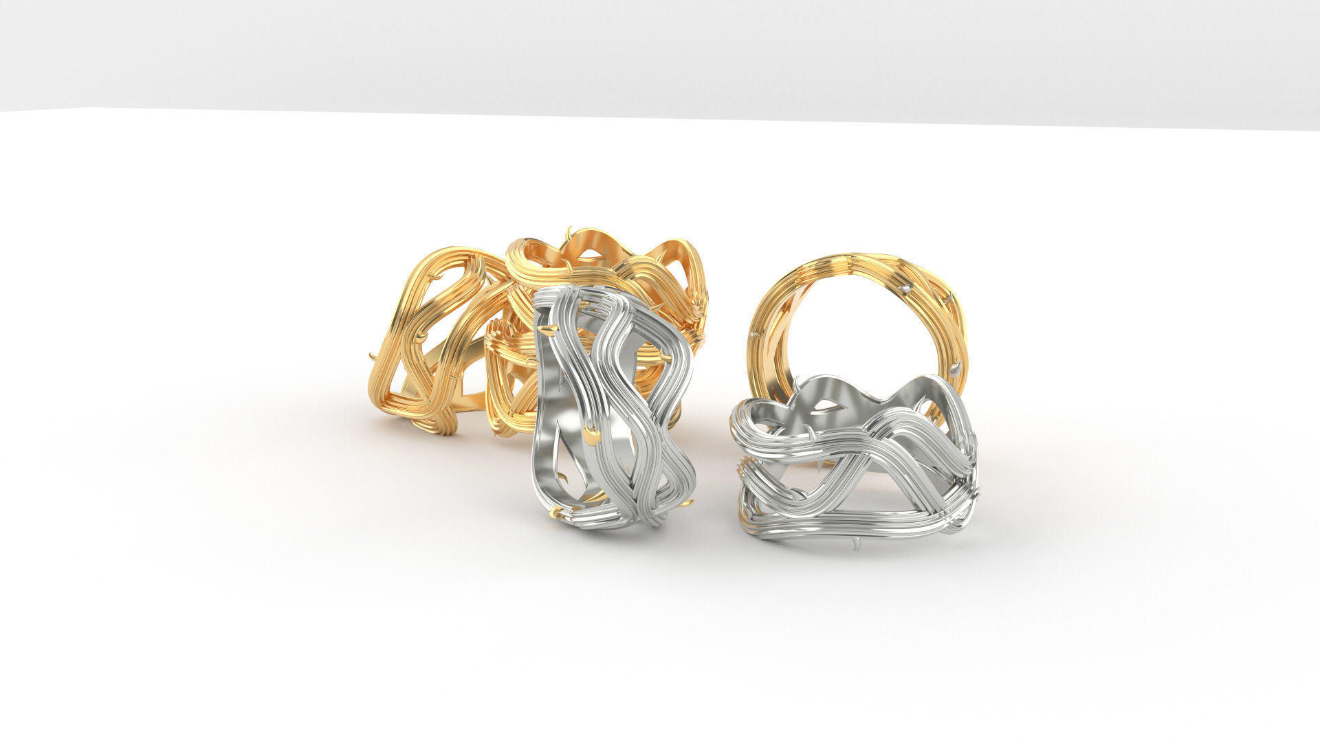 crown of thorns ring 3D print model_5