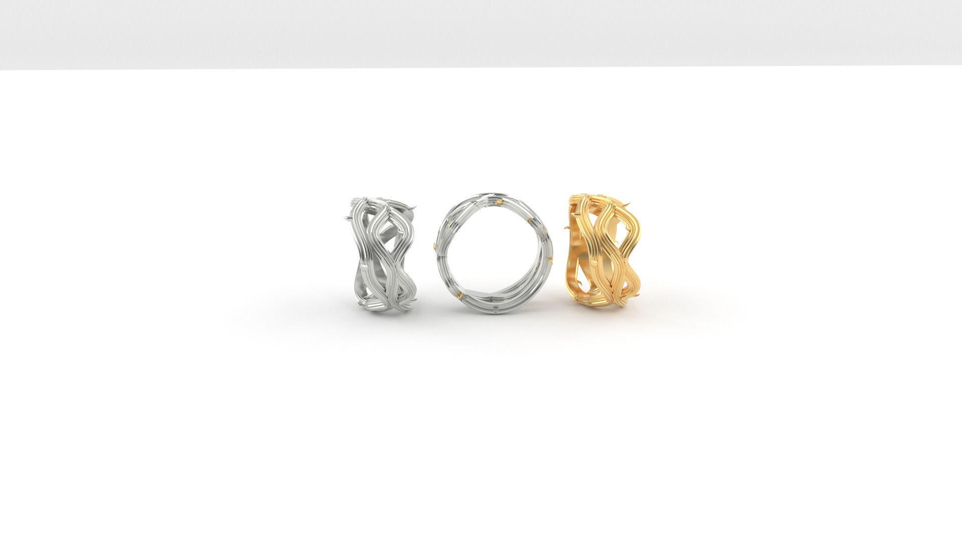 crown of thorns ring 3D print model_4