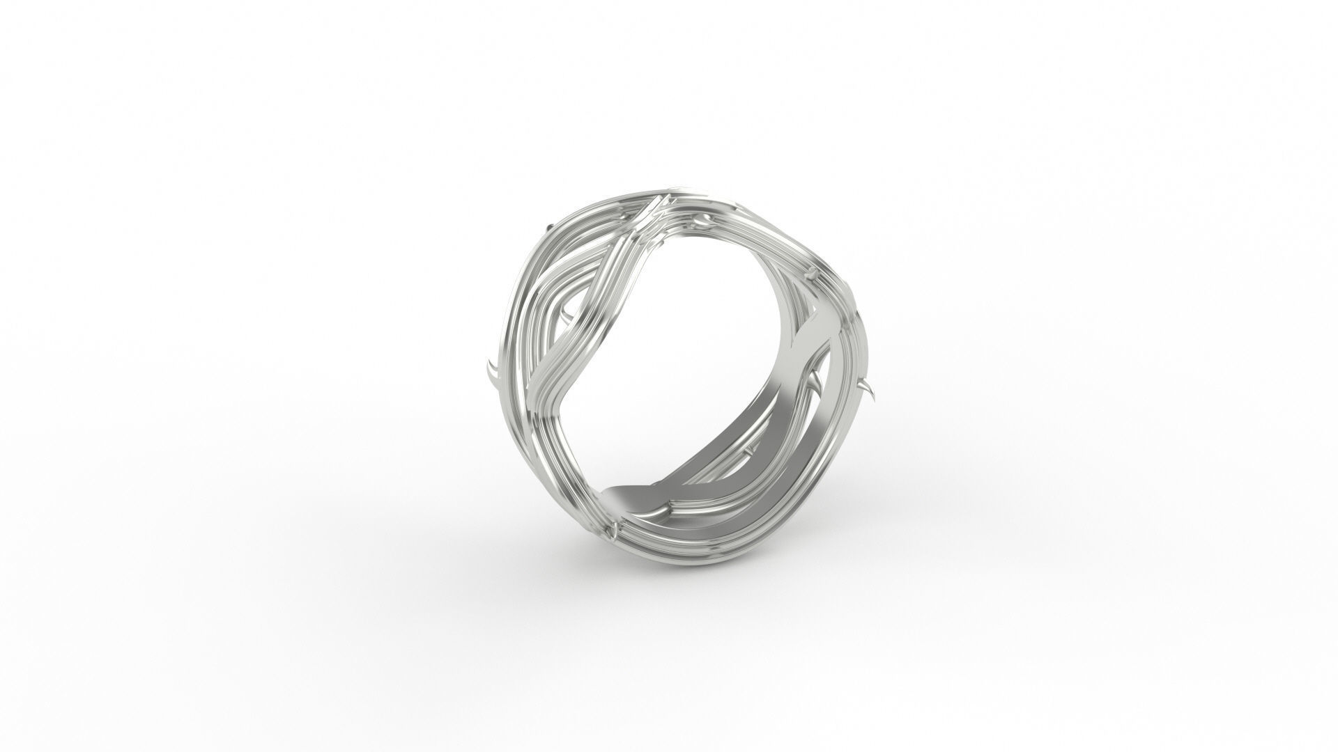 crown of thorns ring 3D print model_1