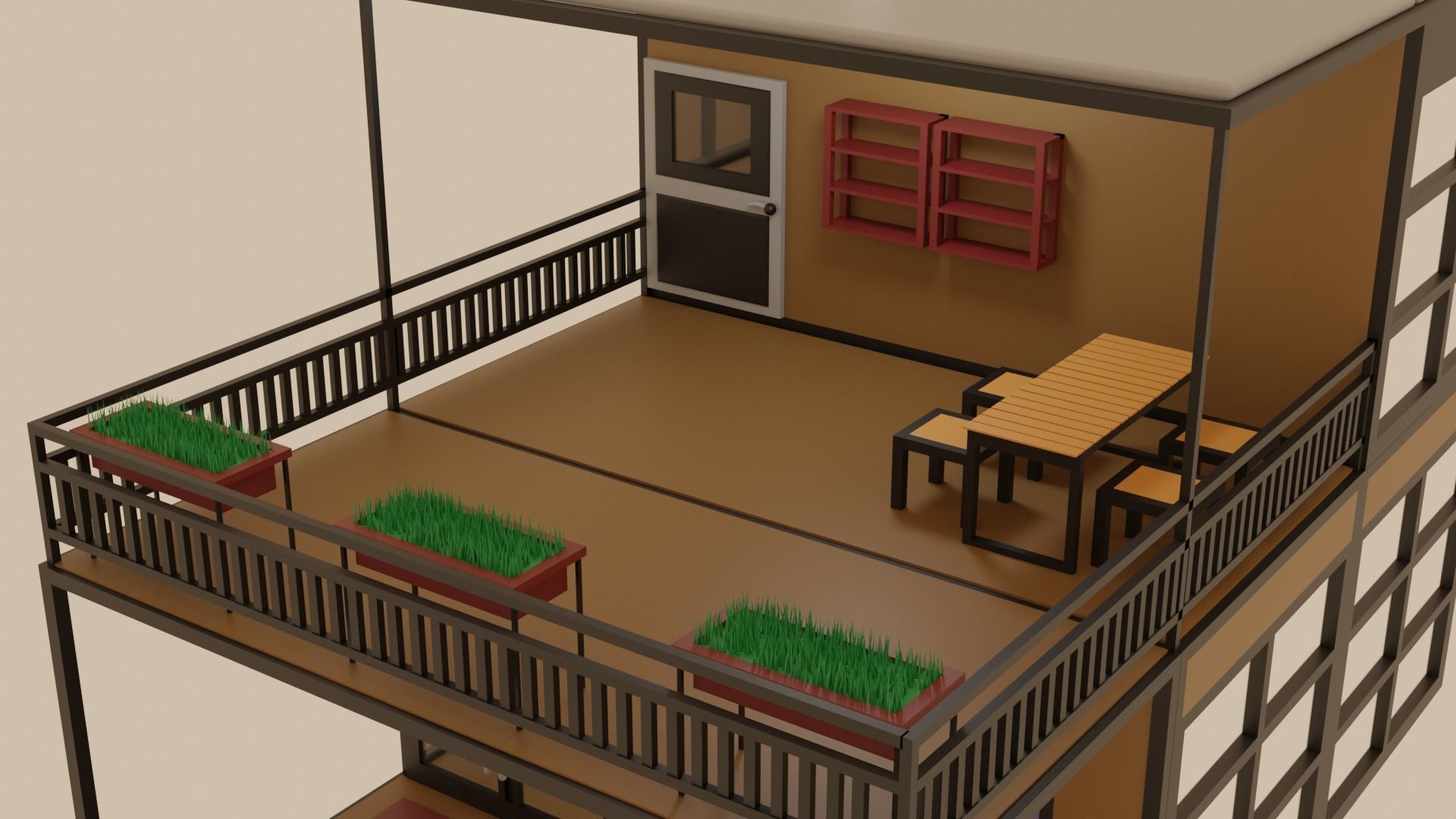 Prefab House Design Free low-poly 3D model_4