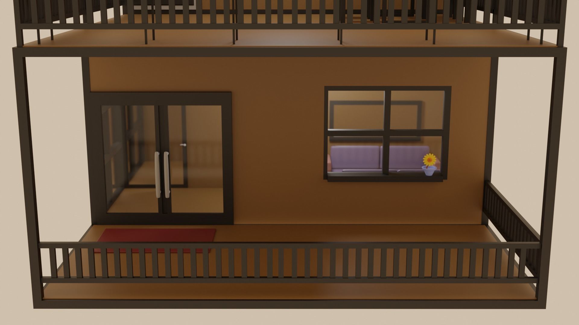 Prefab House Design Free low-poly 3D model_2