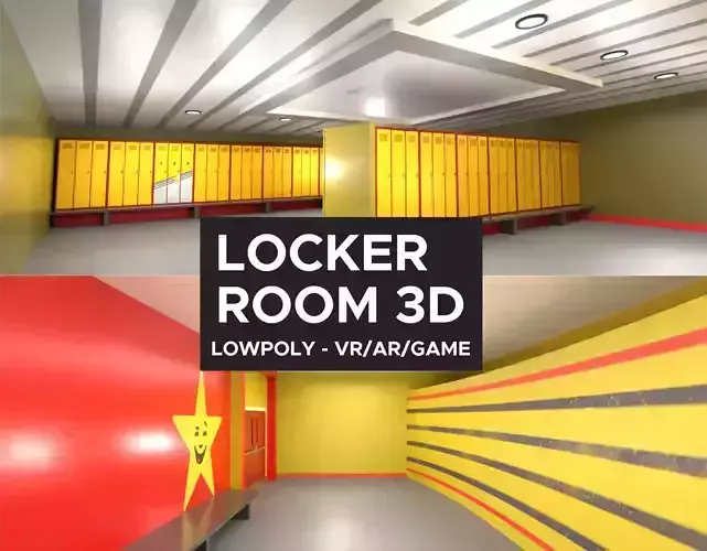 Locker Room Environment - Lowpoly Low-poly 3D model