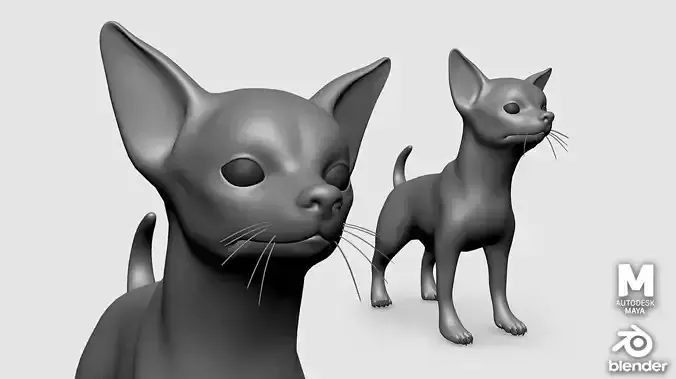 Chihuahua Dog II BaseMesh Low-poly 3D model