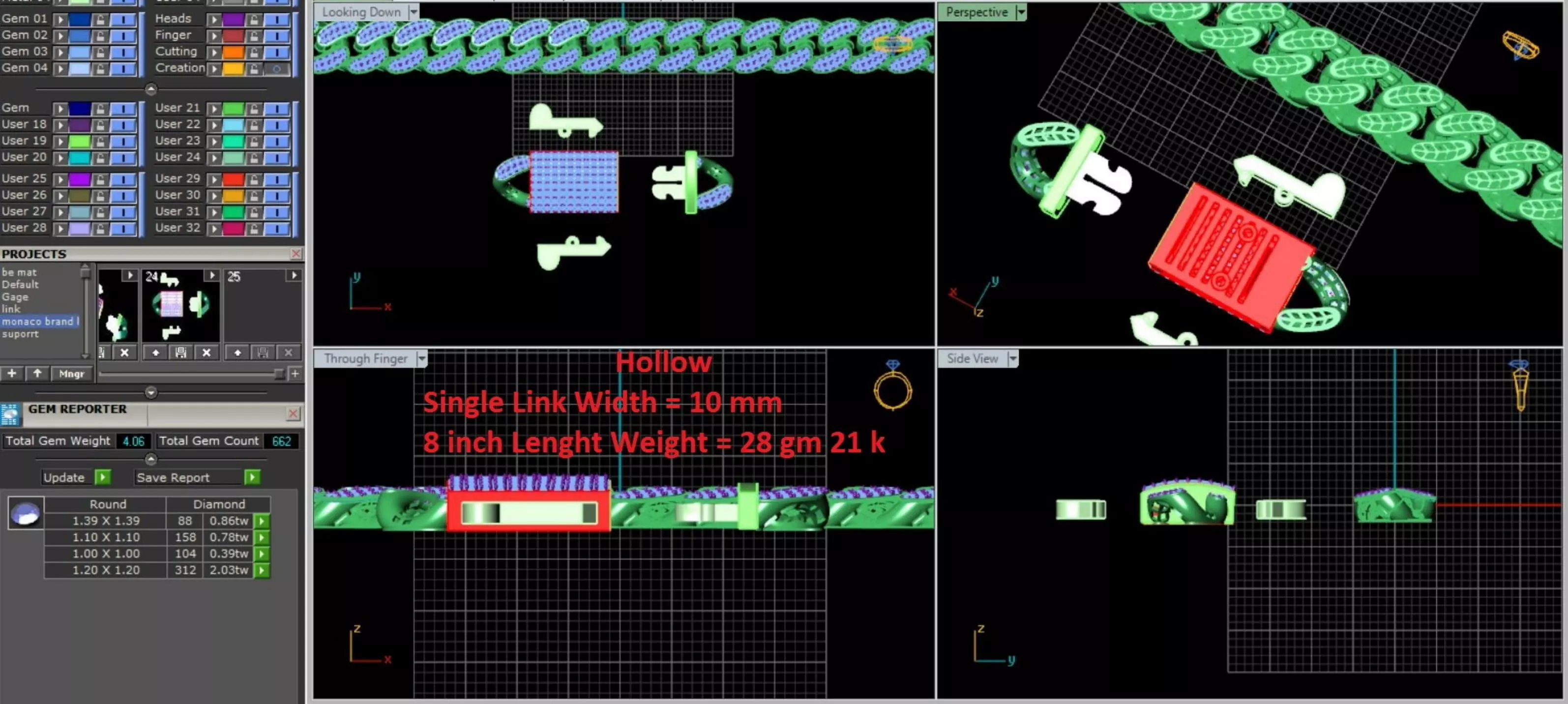Cubic Diamond Chain 62 3D print model_0