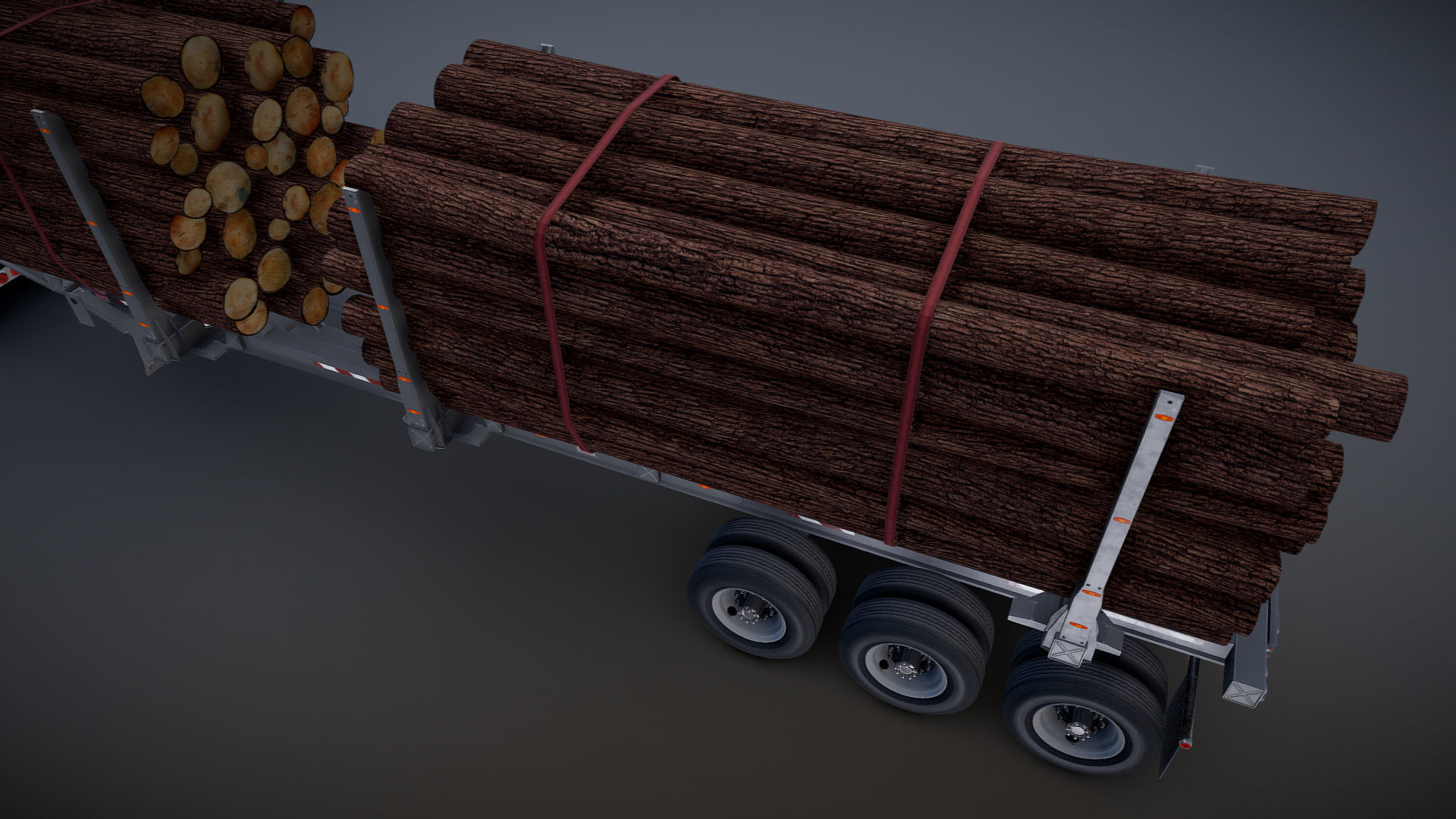 Kenworth W900L logger  Low-poly 3D model_25