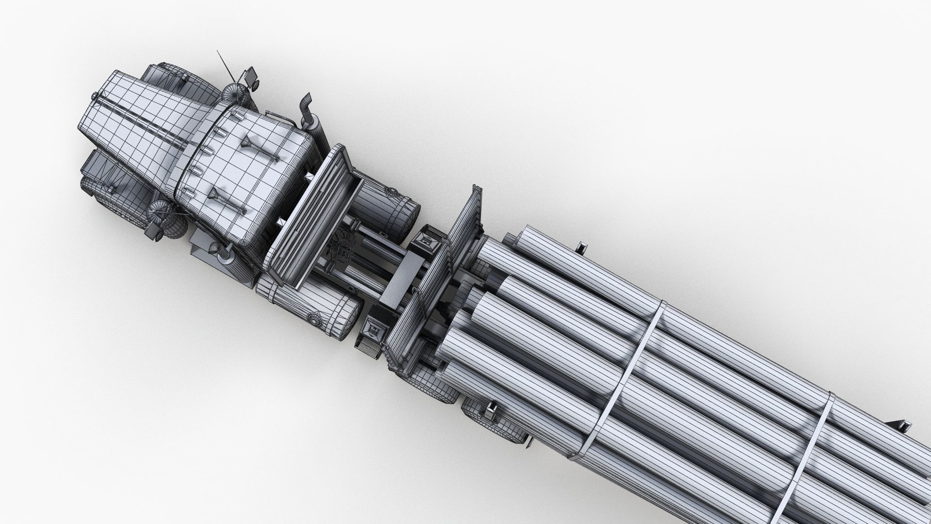 Kenworth W900L logger  Low-poly 3D model_17