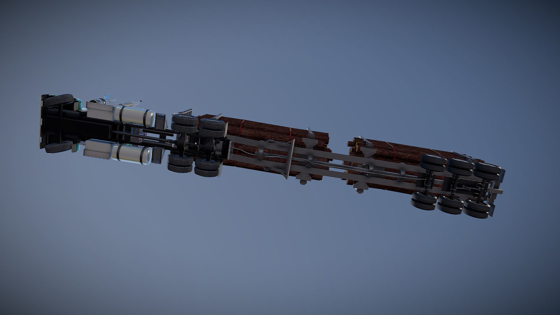 Kenworth W900L logger  Low-poly 3D model_29