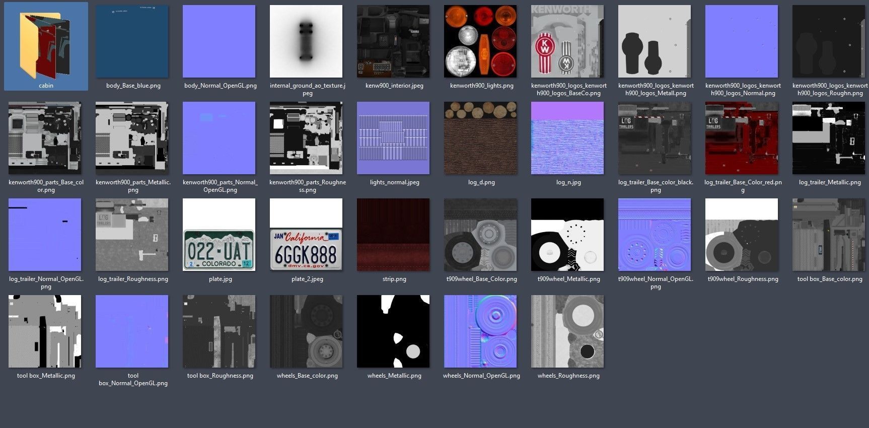 Kenworth W900L logger  Low-poly 3D model_49