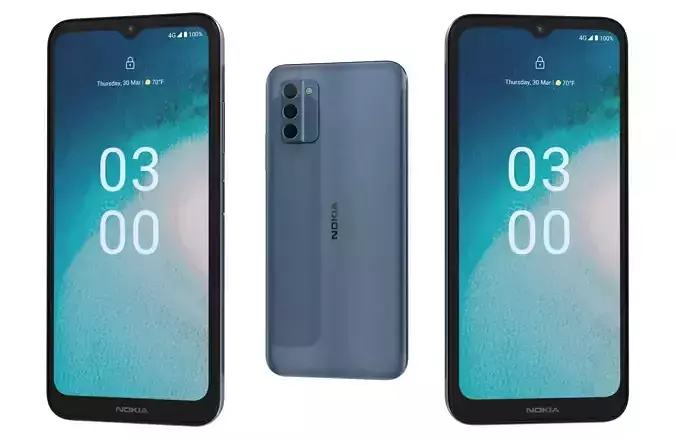 Nokia C300 Blue Low-poly 3D model