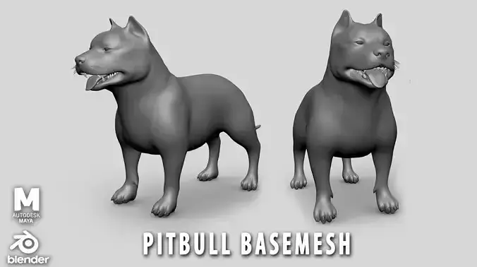 PitBull BaseMesh Low-poly 3D model