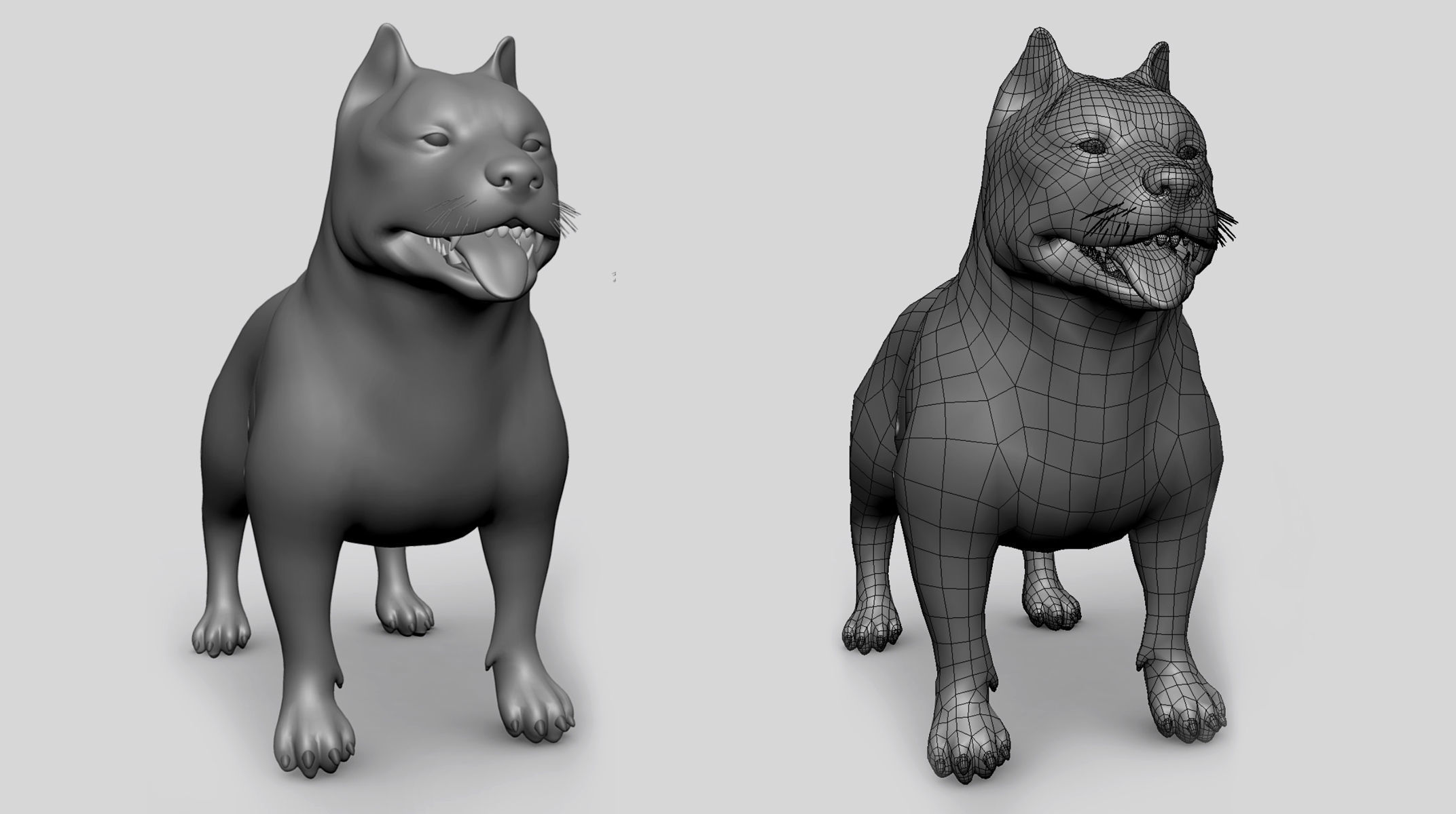 PitBull BaseMesh Low-poly 3D model_2