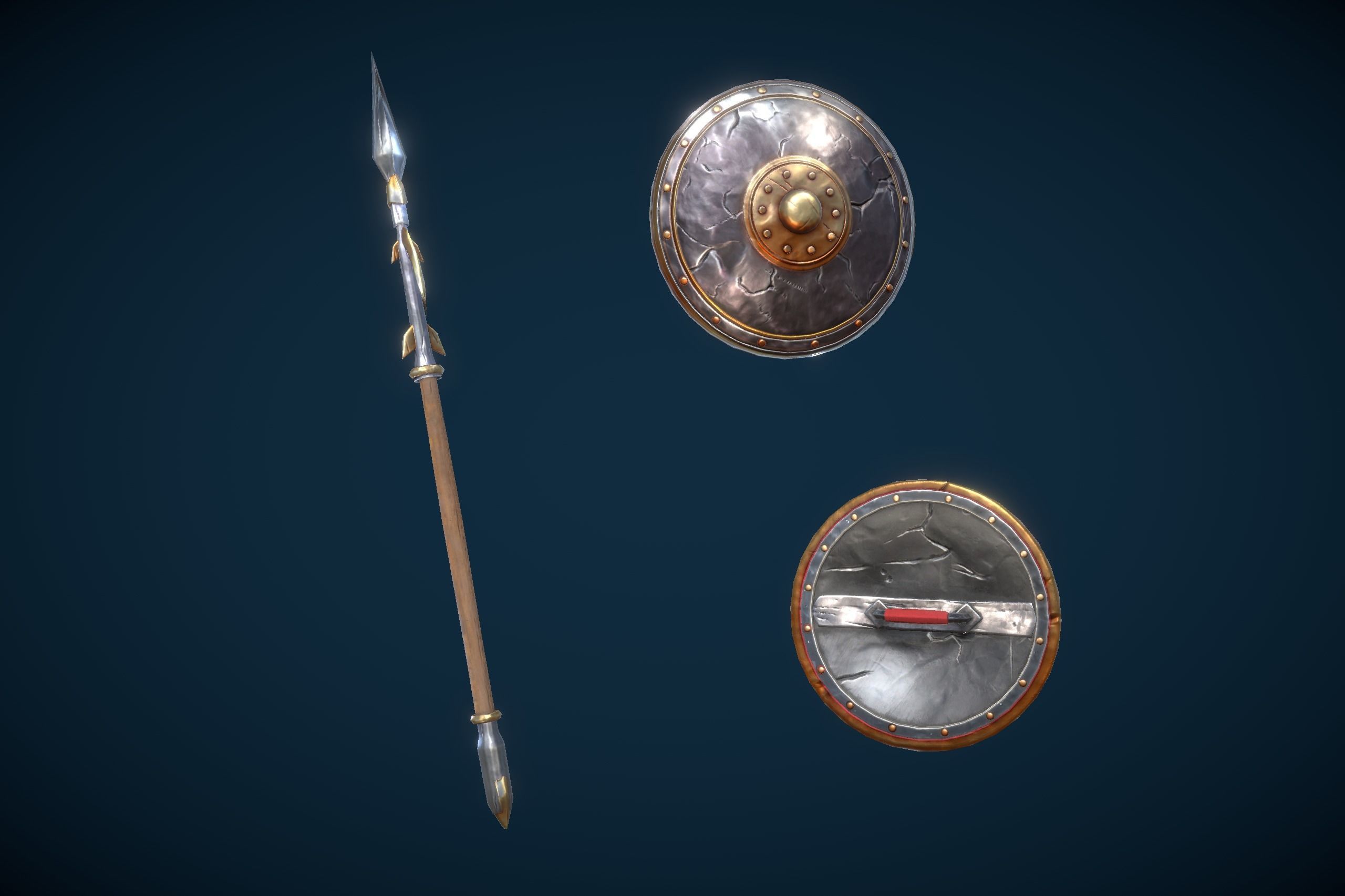 Skeleton Spear Thrower Low-poly 3D model_13