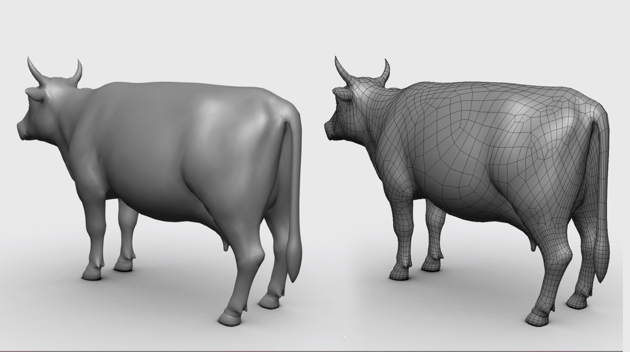 Cow BaseMesh Low-poly 3D model_3