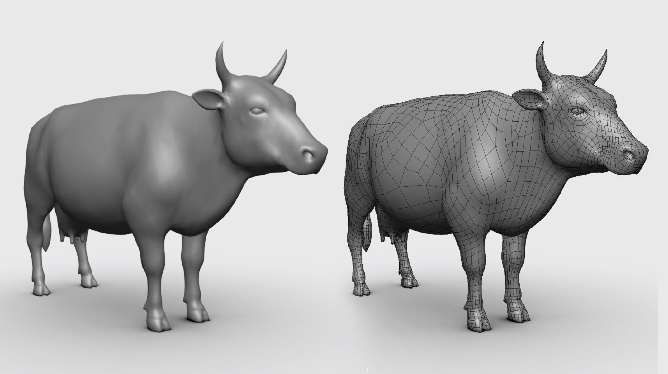 Cow BaseMesh Low-poly 3D model_1