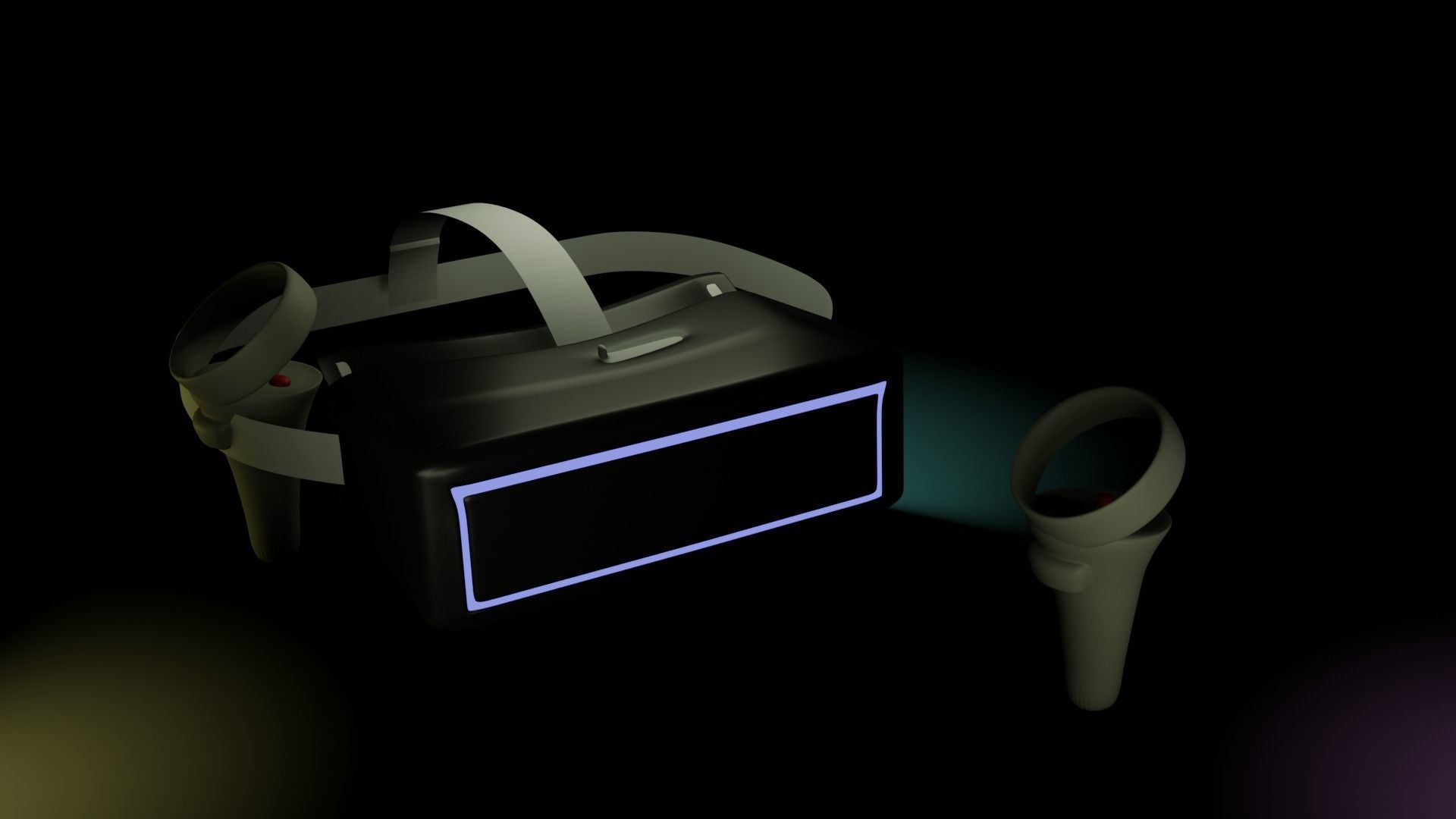 VR Head set Low-poly 3D model_4