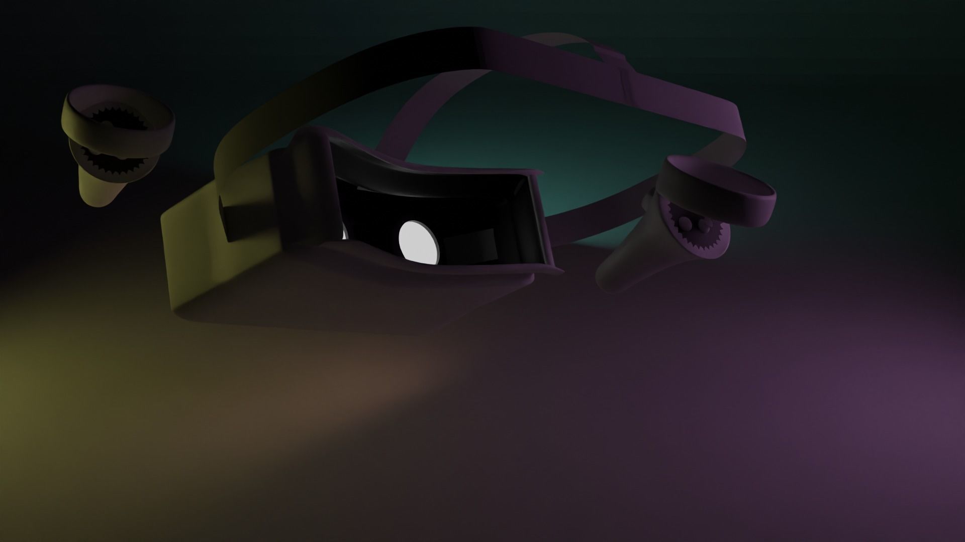 VR Head set Low-poly 3D model_22