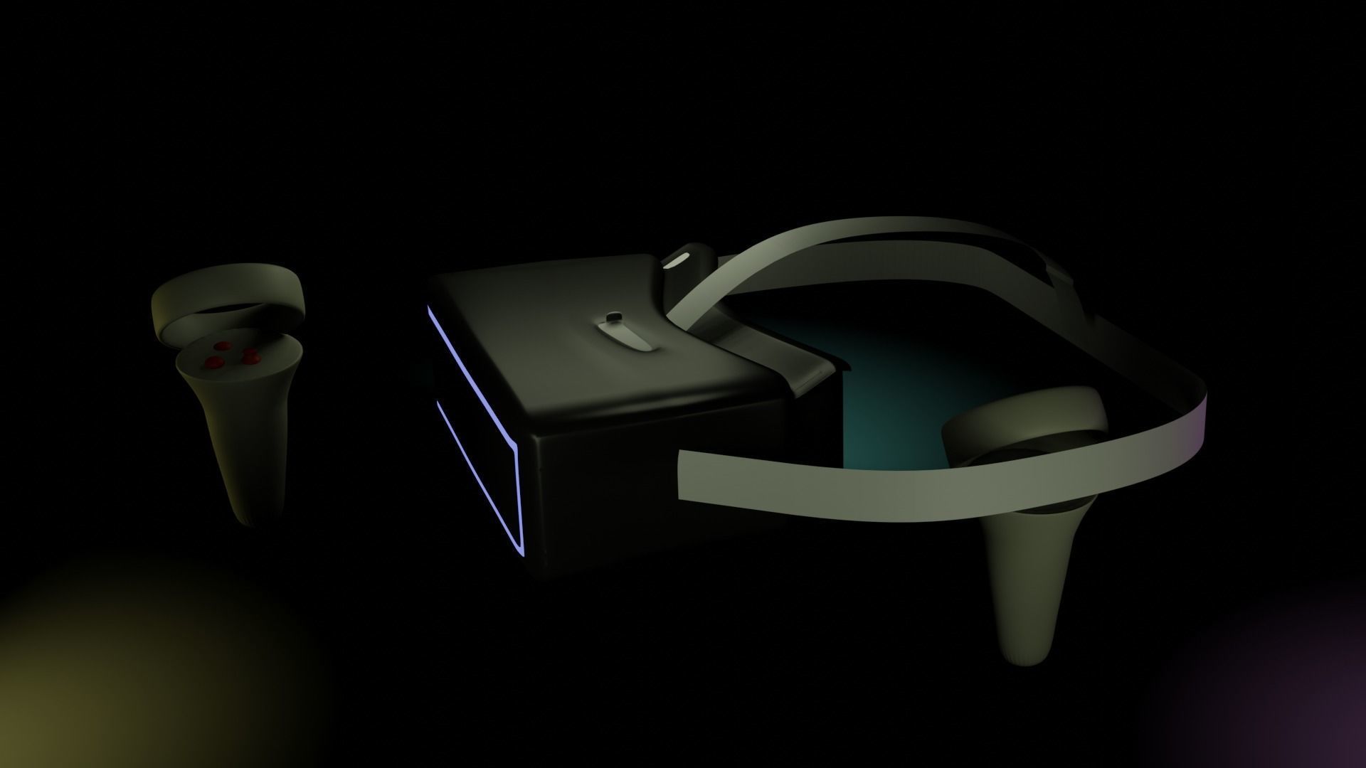 VR Head set Low-poly 3D model_14