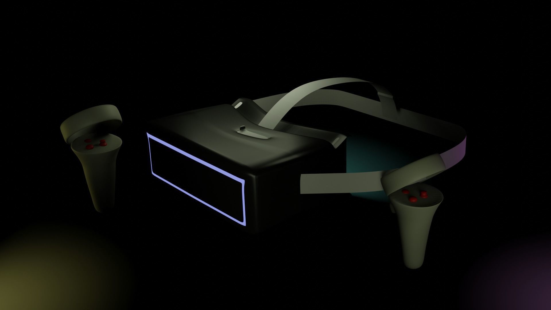VR Head set Low-poly 3D model_15