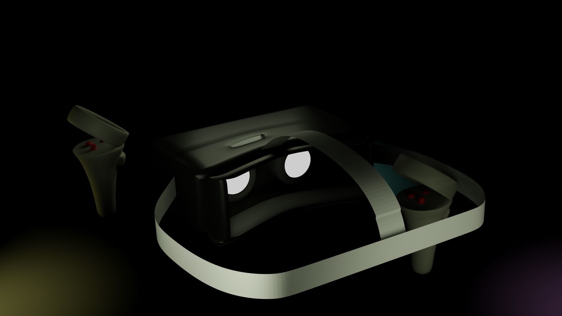 VR Head set Low-poly 3D model_11