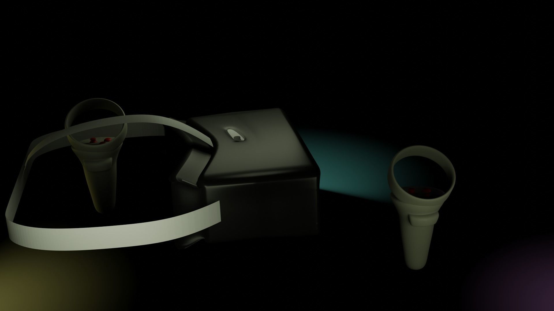 VR Head set Low-poly 3D model_7