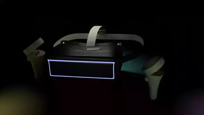 VR Head set Low-poly 3D model