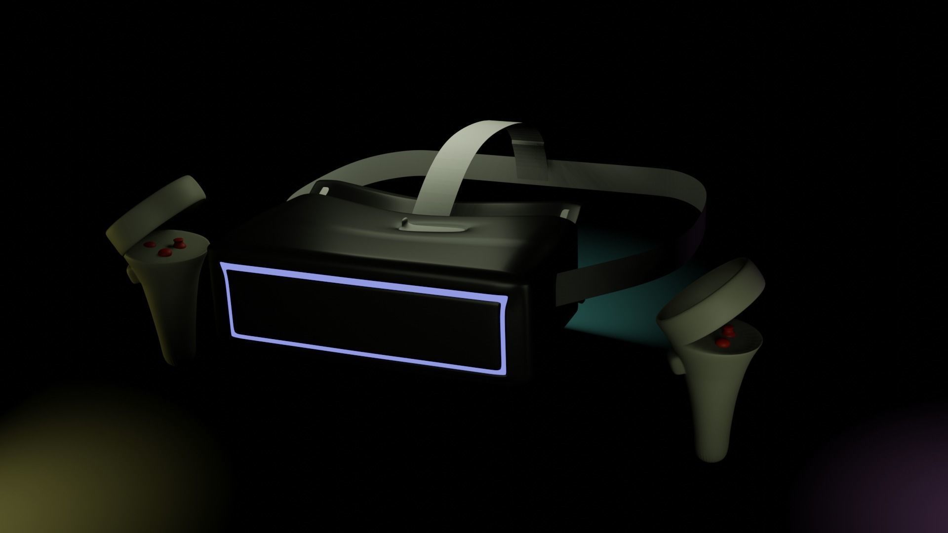 VR Head set Low-poly 3D model_17