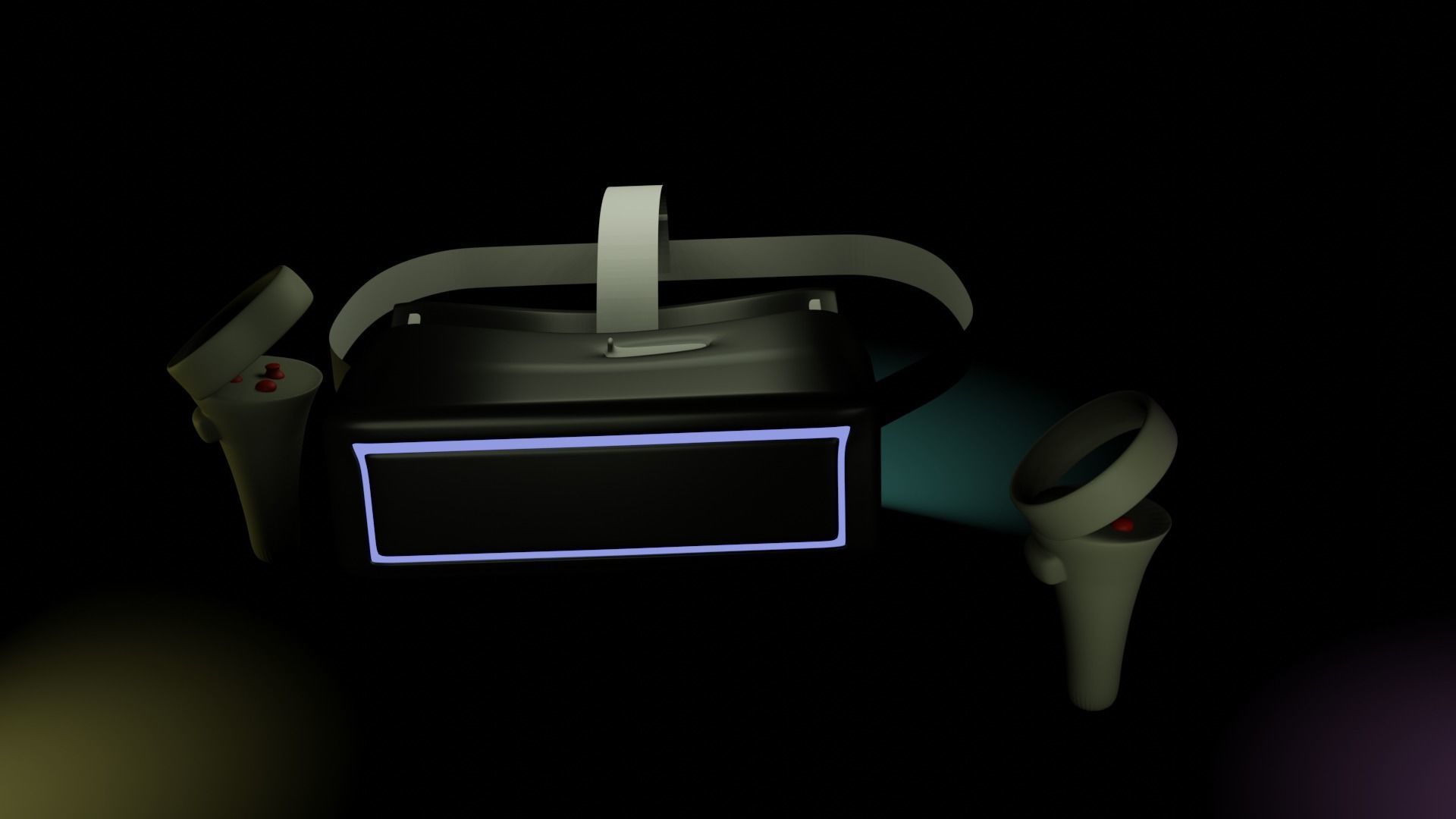 VR Head set Low-poly 3D model_2