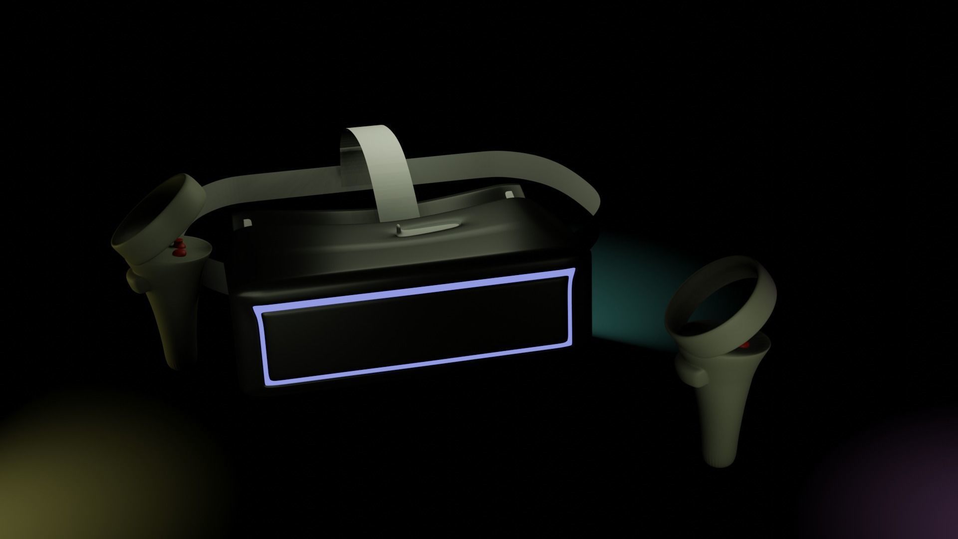 VR Head set Low-poly 3D model_3