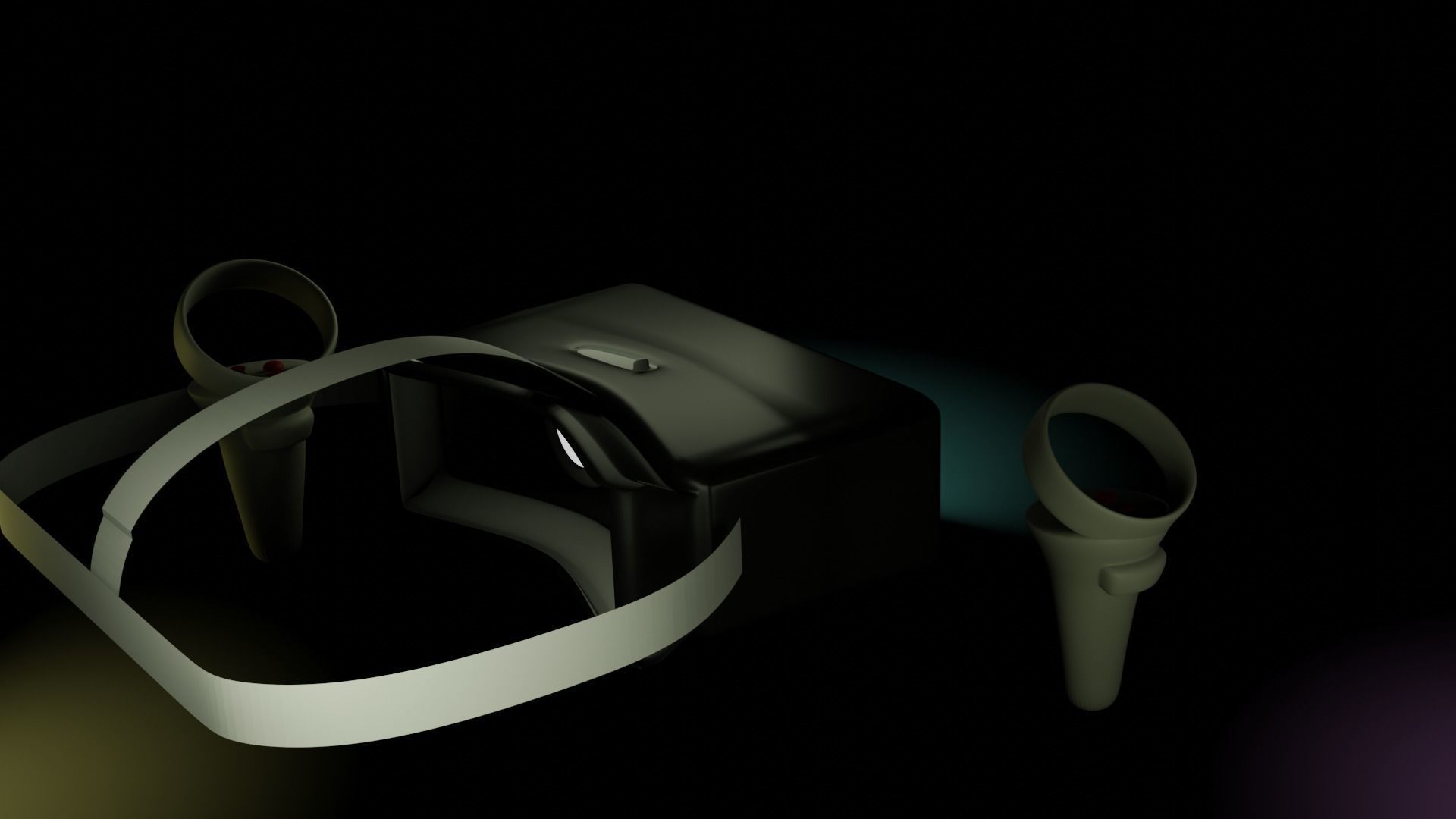 VR Head set Low-poly 3D model_8