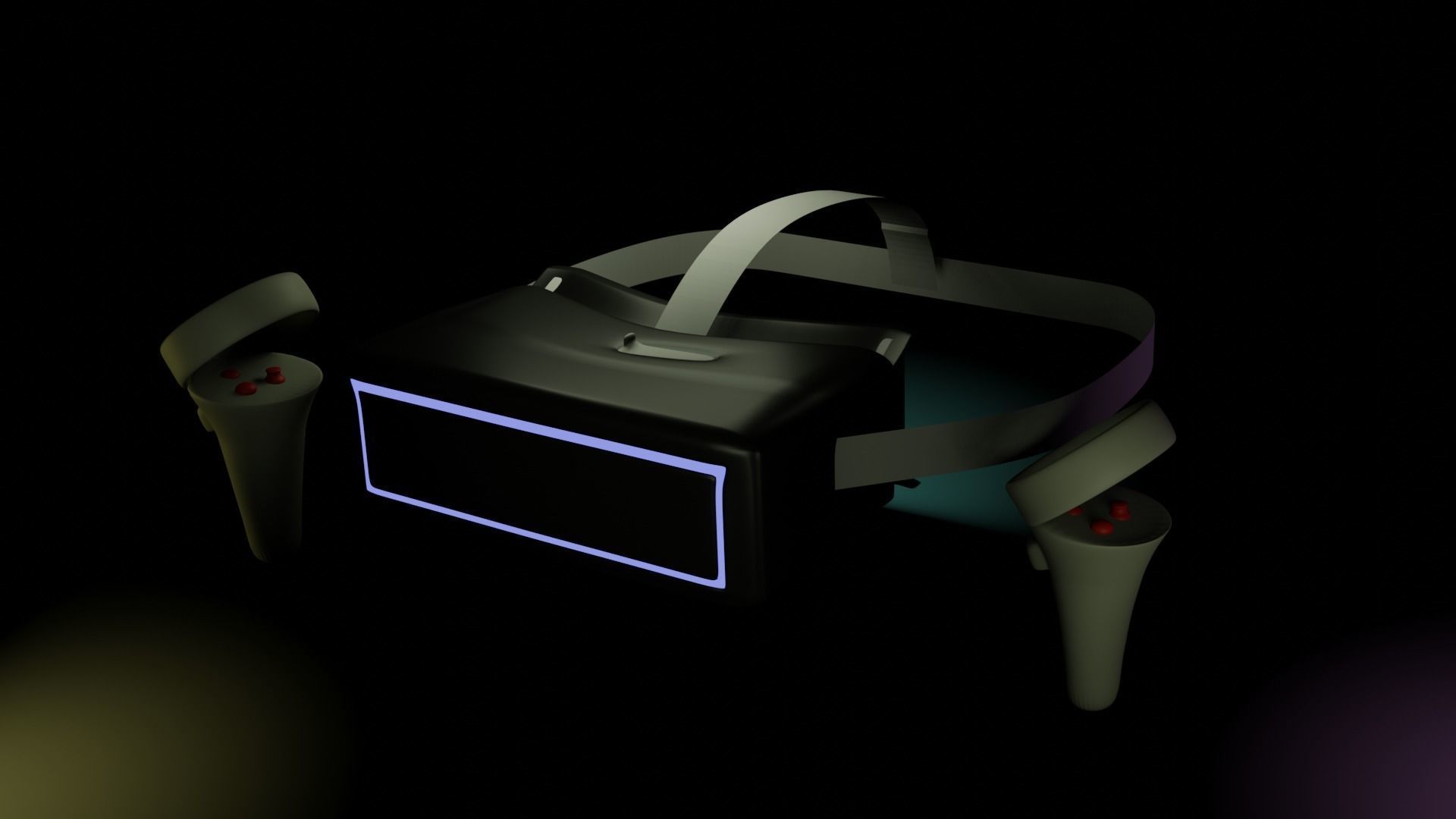 VR Head set Low-poly 3D model_16
