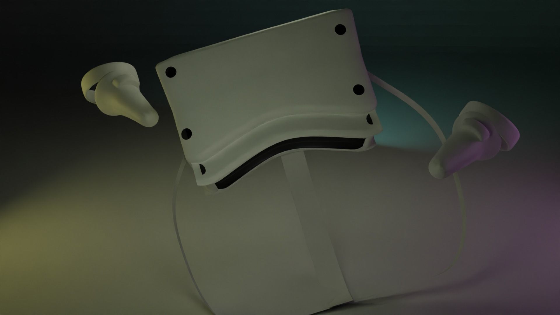 VR Head set Low-poly 3D model_24