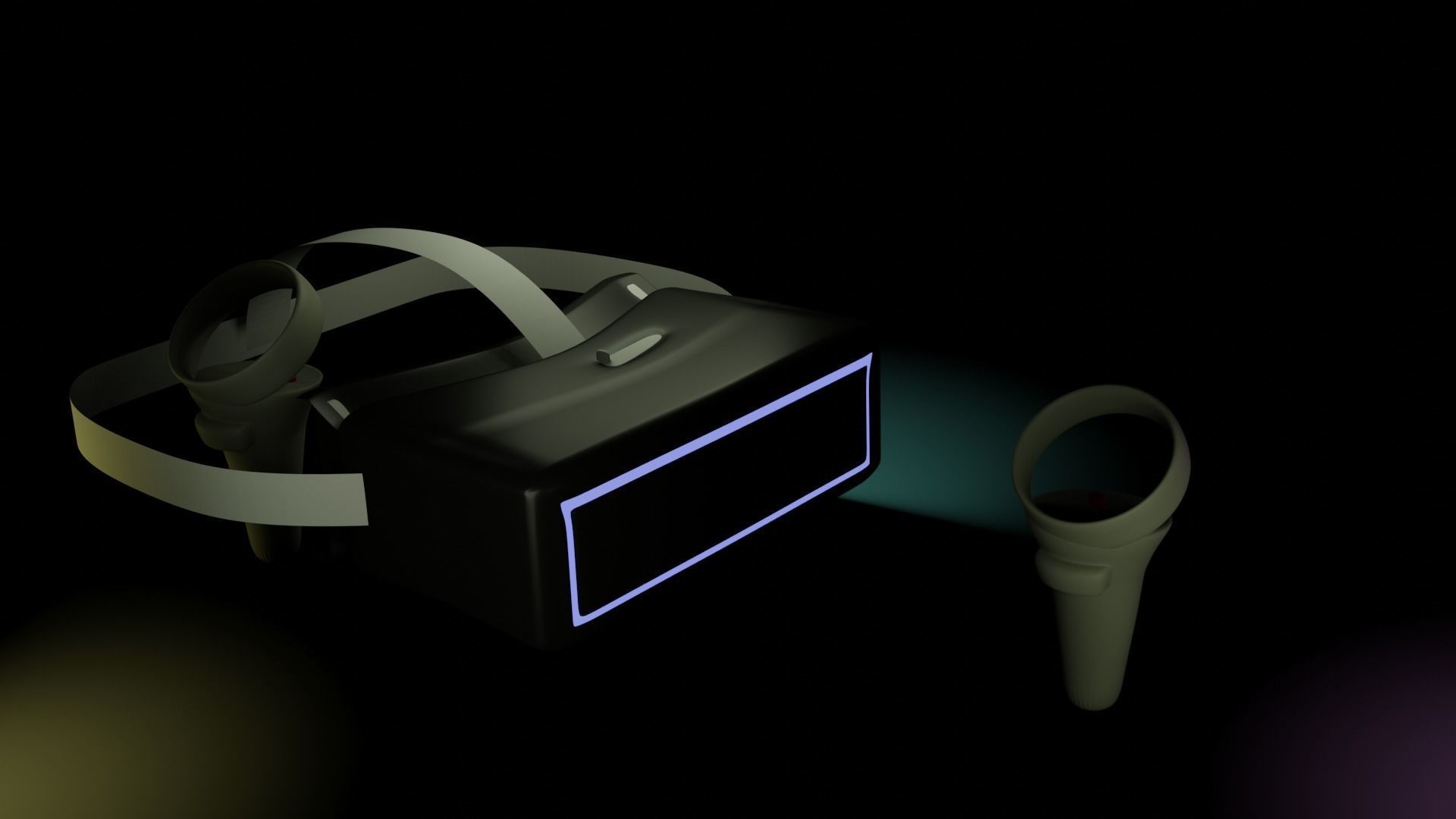 VR Head set Low-poly 3D model_5