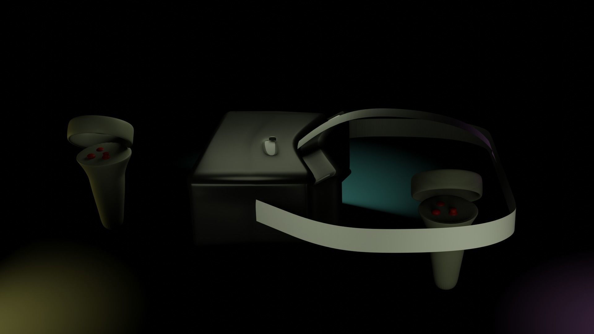 VR Head set Low-poly 3D model_13