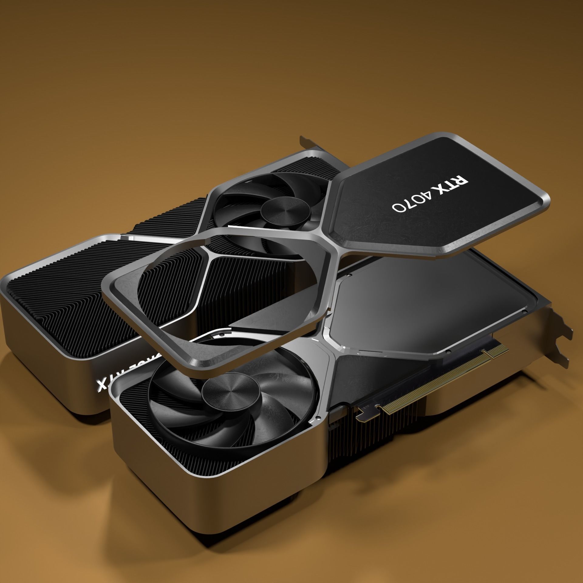 RTX 4070 Founders edition gaming video card 3D model_2